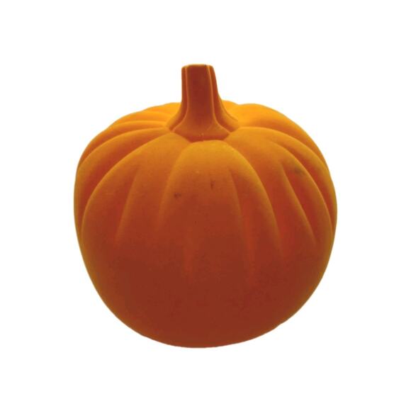 Halloween Decor, Velvet Pumpkins, Orange - Picture 4 of 5